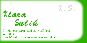 klara sulik business card